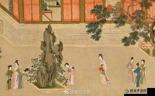 汉宫春晓图:明代仇英重彩仕女画长卷