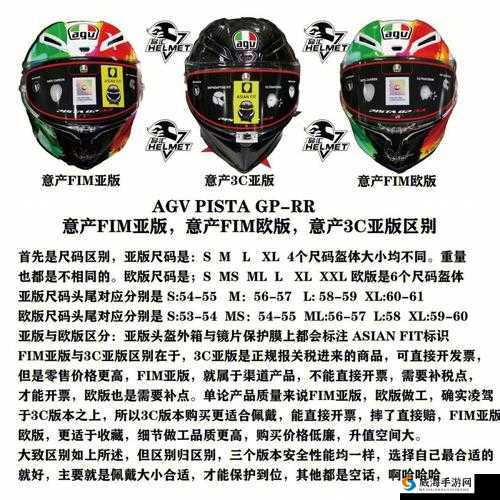 AGV 欧版与亚洲版尺寸对比分析