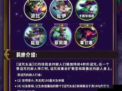 《云顶之弈S12：诅咒女巫羁绊全面解析》