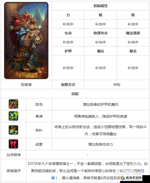 刀塔传奇中的刚背猪，防御与输出的完美结合
