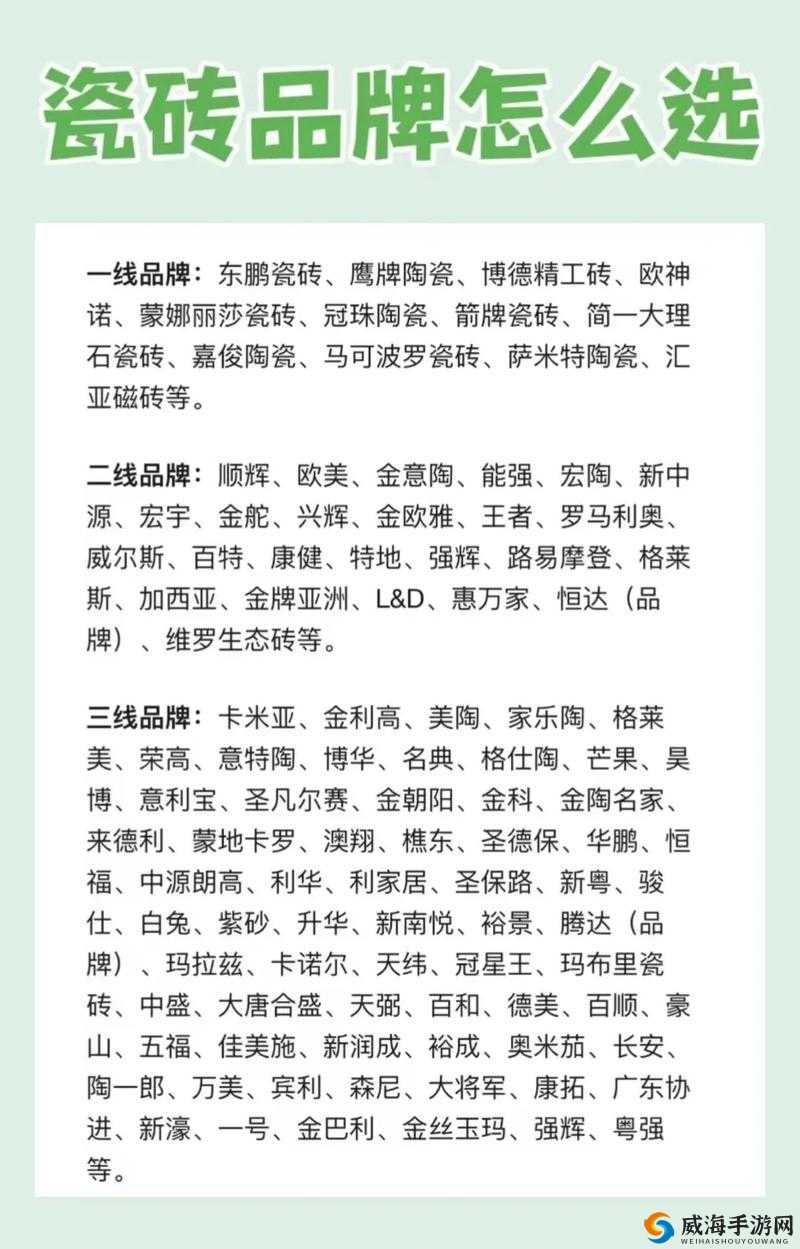 国产瓷砖一线二线三线品牌有哪些：全面详细解读与分析
