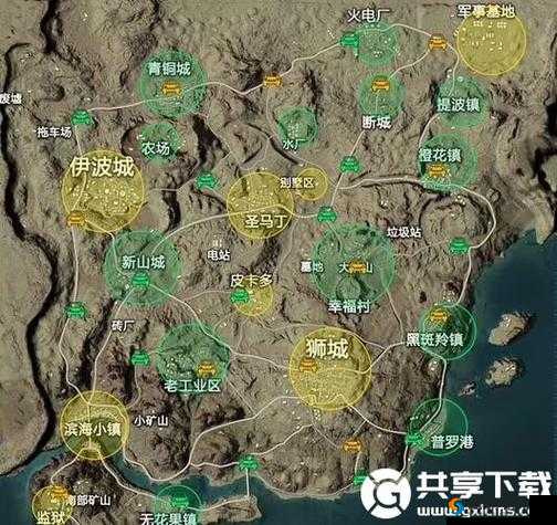 绝地求生刺激战场沙漠地图新出生点，西部游乐场位置一览