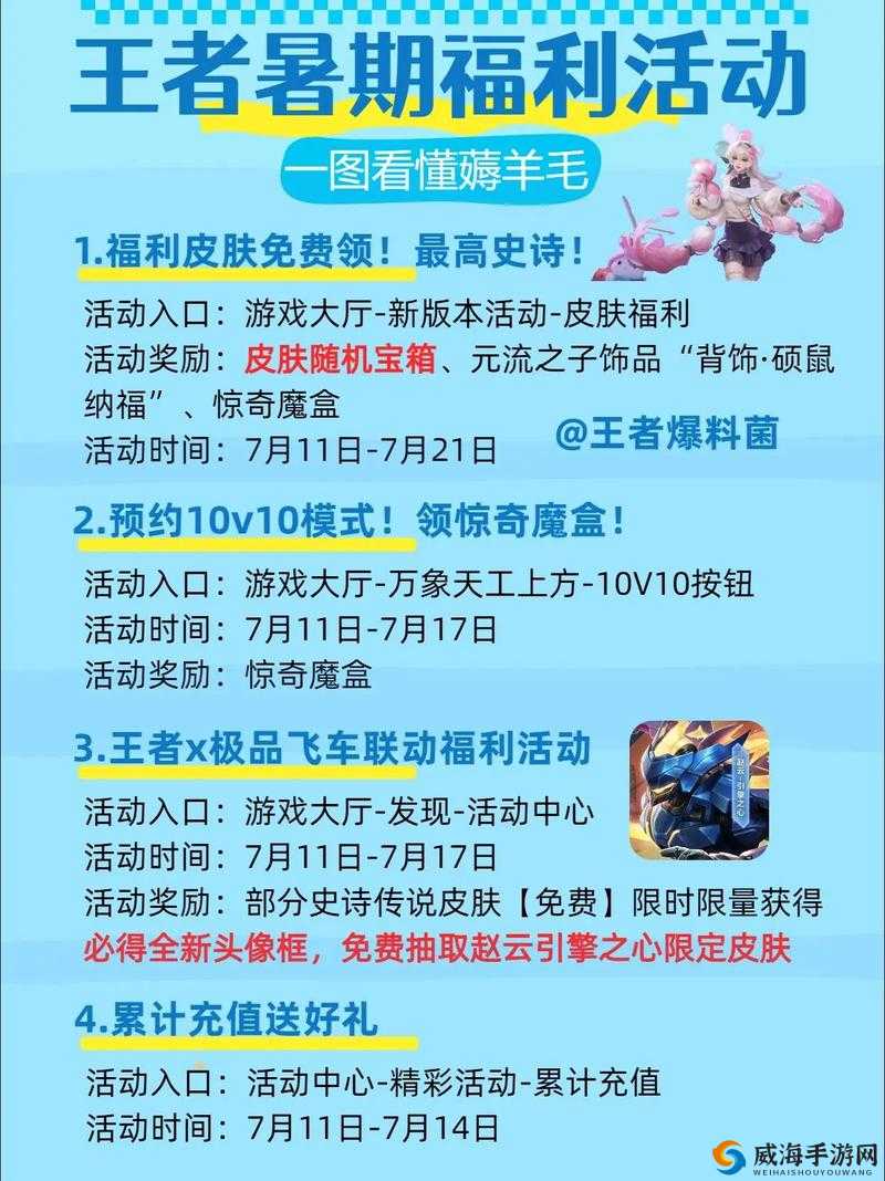 王者荣耀福利活动大盘点，海量皮肤折扣券等你来领