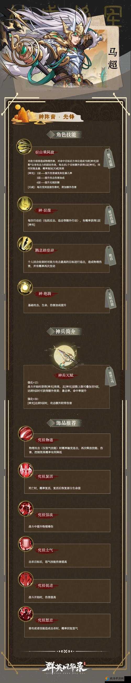 群英之战马超技能全解析与获得攻略