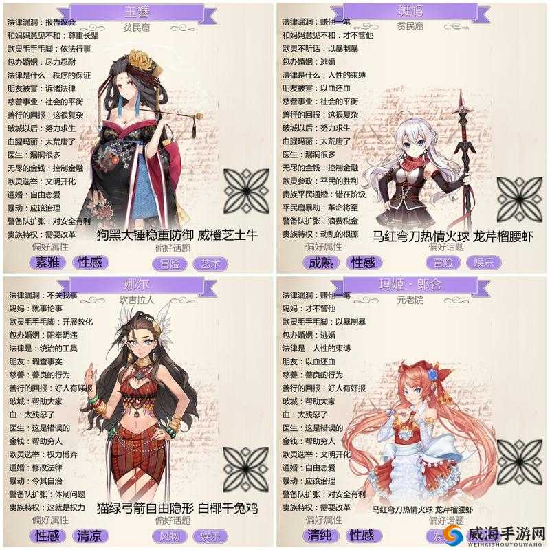 螺旋圆舞曲汉密尔顿好感问答一览 女仆集会选三明治