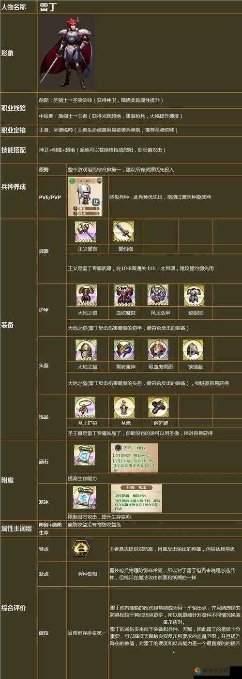 梦幻模拟战雷丁装备全解析，打造无敌防御的王者之路