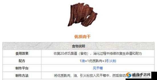 方舟生存进化肉干怎么做，首先要有风干箱