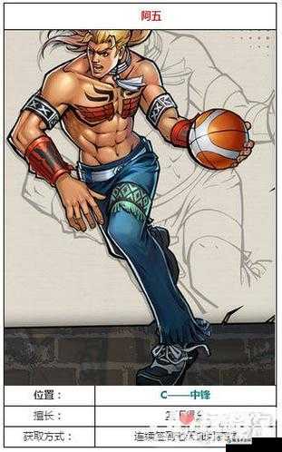 街头篮球手游阿五背景故事，为篮球而生的巨人